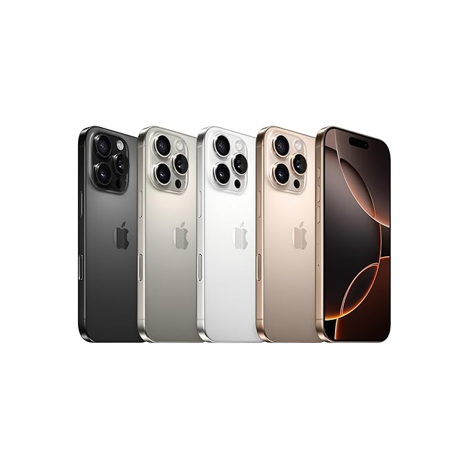 iPhone 16 Pro Max 1 TB: 5G Mobile Phone with Camera Control, 4K 120 fps Dolby Vision and a Huge Leap in Battery Life. Works with AirPods; Black Titanium